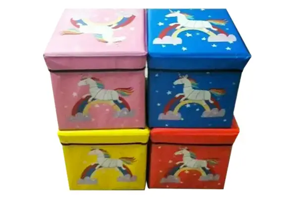 Кошик-скриня для іграшок CLR607, 4 види, з кришкою, в пакеті 31*31*31 см купити недорого в Україні, фото 2