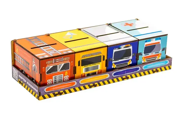 Сортер-монтессорі Puz-8783 "Машинки", дерев'яний PuzzleOk купити недорого в Україні, фото 5