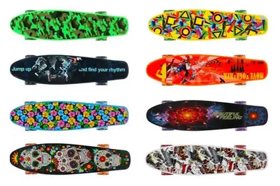 Скейт GSK-0003 пластик з малюнком PU світло 68*19 см 8 кольорів купити