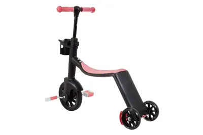 Самокат дитячий 3-х колісний SC823 2 в 1- велобіг та самокат, колеса EVA, рожевий купити