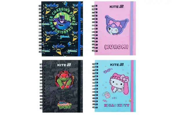 Блокнот Kite на спіралі А6, в асортименті 80 аркушів, клітинка 25-229 купити