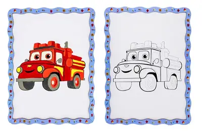 Картина по номерах дерев'яна "Пожежна машинка" формат А4 Puz-22954 PuzzleOk купити