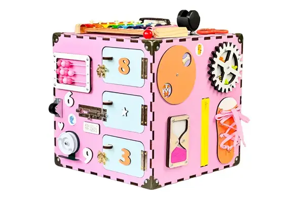 Бізікуб з роботом Рожевий 30х30 см купити