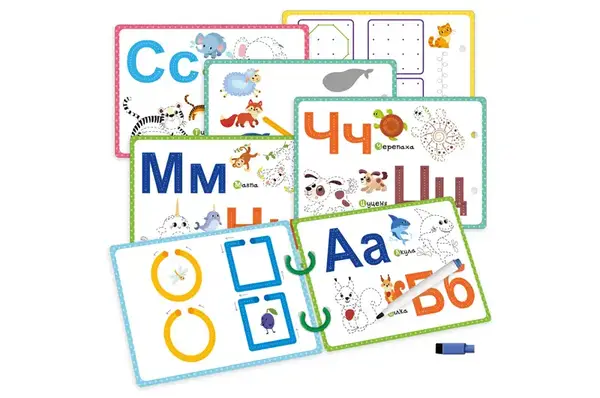 Розвиваюча гра VT2020-01 "Зебра" картки на кільцях пиши-стирай VladiToys купити недорого в Україні, фото 2