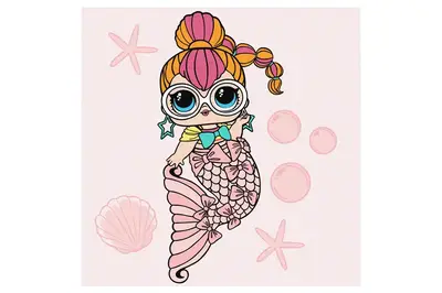 Набір для розпису по номерах для дітей "L.O.L. Surprise! Mermaids Neon QT" 40х40 см. KHO6264 купити
