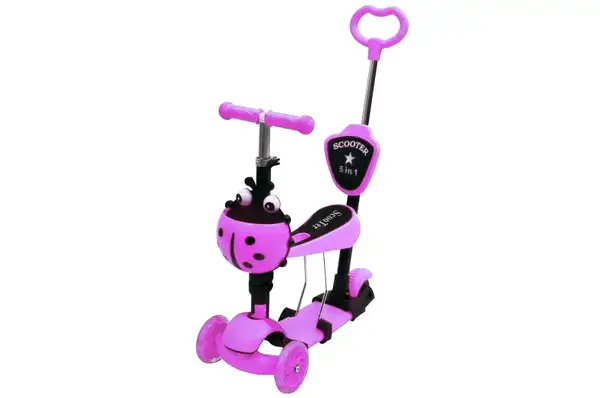 Самокат SCOOTER 5in1 з сидінням і батьківською ручкою, рожевий СПОРТ 4115 р.72.5*55*25 купити