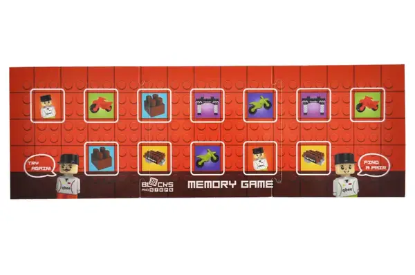 Конструктор блочний QB300-103 "Block&Steps: Мототрек" + ходилка і меморі гра 3в1, 40дет. qbee купити недорого в Україні, фото 10