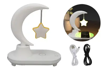 Нічник з бездротовою зарядкою і Bluetooth колонкою Місяць з годинником TB-35SLIWBT Нічник з бездротовою зарядкою і Bluetooth колонкою Місяць з годинником TB-35SLIWBT купити