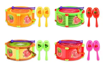 Барабан 808-1C з маракасами, 4 види, в пакеті 27.5*28 см купити