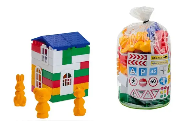 Конструктор блочний 1-219 "Лідер" №1 (50 деталей) Colorplast купити