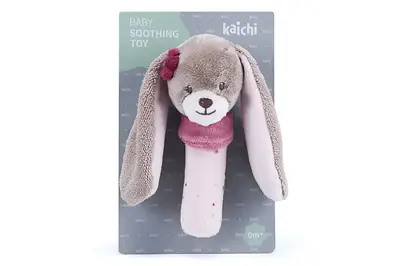 Брязкальце м'яке арт. K999-328C песик з довгими вухами, тактильна з брязкальцем, планшет. 13,5 * 8 * 21см купити