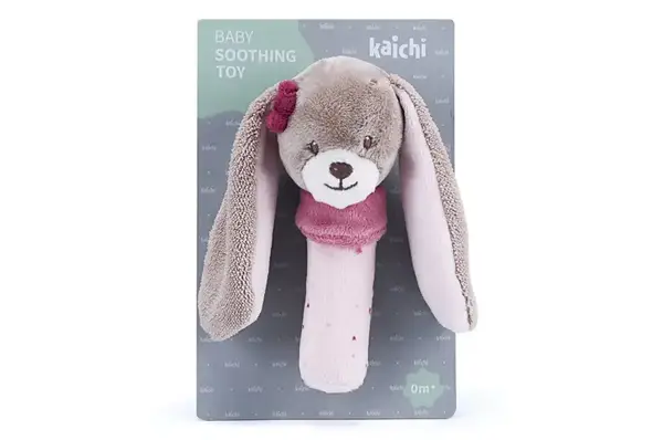 Брязкальце м'яке арт. K999-328C песик з довгими вухами, тактильна з брязкальцем, планшет. 13,5 * 8 * 21см купити