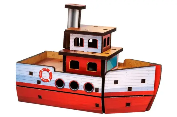 Конструктор дерев'яний Puz-00962 "Turbo Ship" в кульку PuzzleOK купити недорого в Україні, фото 4