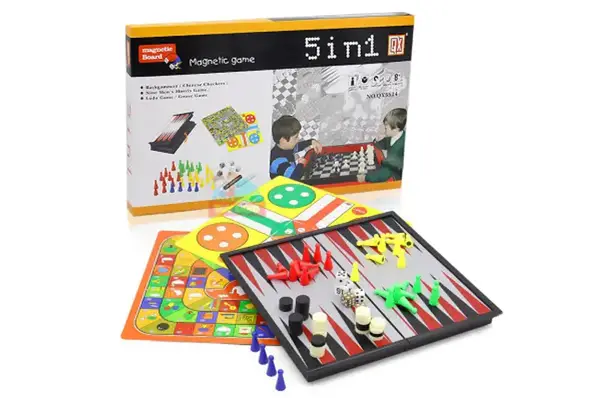 Шахи магнітні 5в1 в коробці QX5524 р.53,9*32,7*3,8см купити