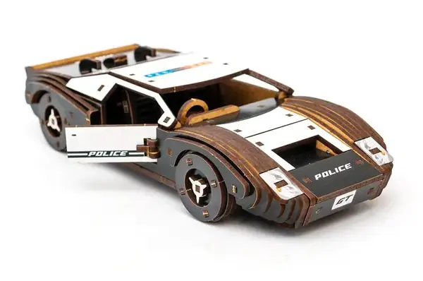 Конструктор Puz-26916 "Fast Car GT" дерев'яний, 164 дет., поліція, розмір моделі 23х6х11 см PuzzleOk купити недорого в Україні, фото 5