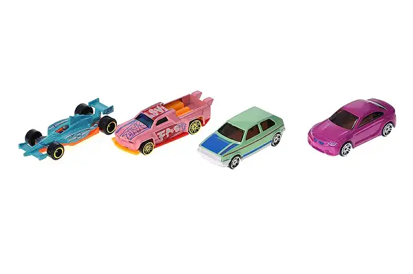 Набір машин металевих для дівчаток, в коробці 4шт, 3види 698-04PS р.22,5*10*4см купити недорого в Україні, фото 2