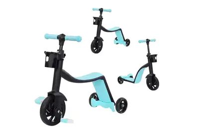 Самокат дитячий 3-х колісний SC824 2 в 1- велобіг та самокат, колеса EVA, блакитний купити
