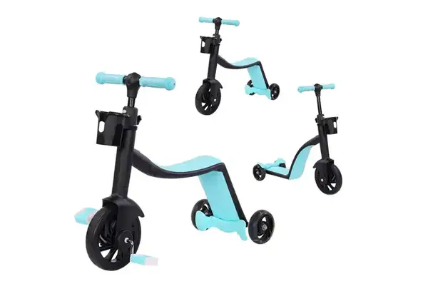 Самокат дитячий 3-х колісний SC824 2 в 1- велобіг та самокат, колеса EVA, блакитний купити недорого в Україні, фото 2