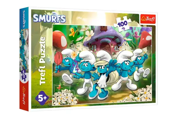 Пазли - 100 елм. - 16487 "Смурфики. Зустріч зі смурфами" Trefl купити