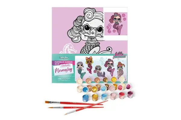 Набір для розпису по номерах для дітей "L.O.L. Surprise! Mermaids Waves" 40х40 см. KHO6266 купити недорого в Україні, фото 2