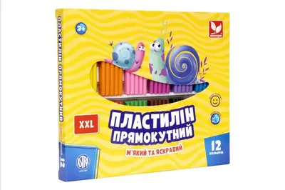 Пластилін 303117001-UA 12 кольорів, прямокутний Школярик купити