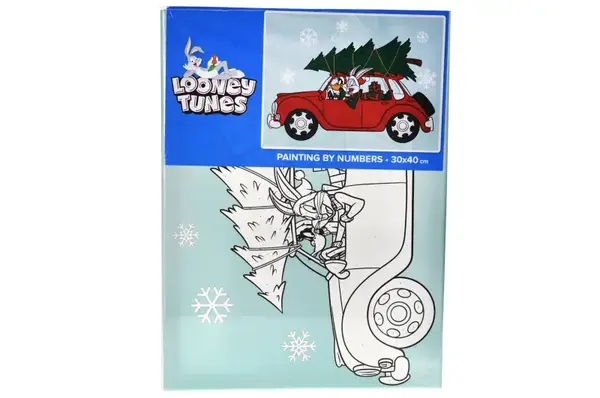 Набір для розпису по номерах для дітей KHO6861 WB "Bugs & Daffy: Різдвяна поїздка" 30х40см IDEYKA купити