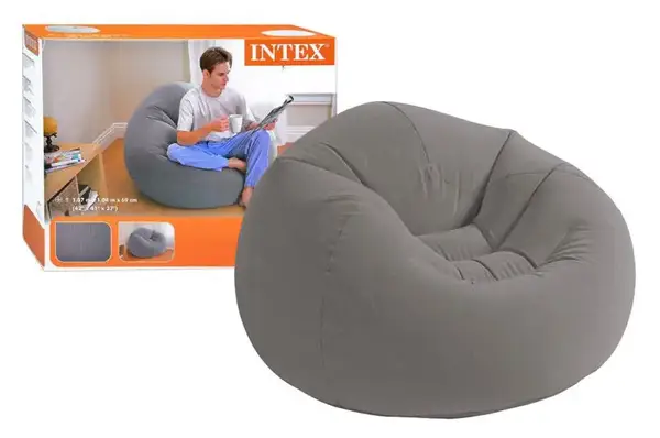 Крісло надувне, велюрове, у вигляді пуфика 68579 Beanless Bag Chair, 107х104х69см купити