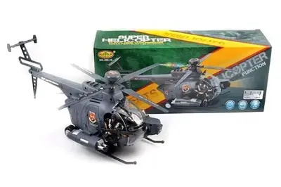 Вертоліт на батарейках, озвучений, зі світлом, в коробці 286-19 р.38*24*15см купити