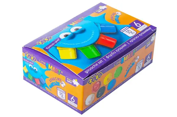 Гуаш ZB.6650 6 кольорів по 10 мл SMART Line ZiBi купити