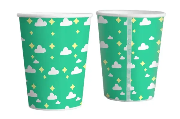 Паперові стаканчики Твоя Забава "Хмаринка" бірюзові 10шт/уп. (250мл.) купити