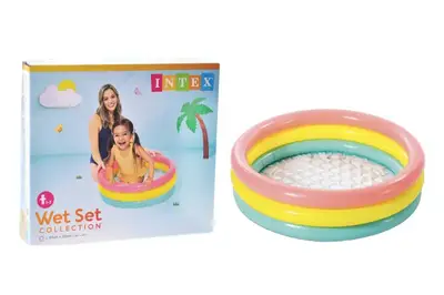 Басейн Веселка (3 секціі, рифлене дно, ремкомплект) INTEX 57107 61*22см купити