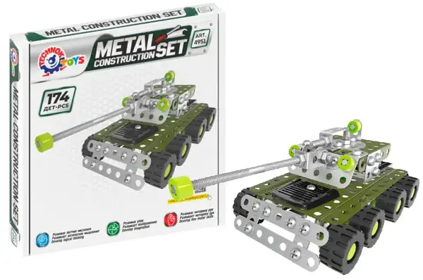 Конструктор металевий 4951 "Танк" 174 дет. в коробці ТЕХНОК купити