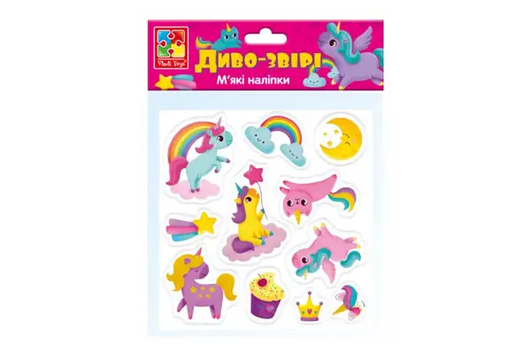 Набір м'яких наліпок "Диво-звірі" VT4210-07 VladiToys купити