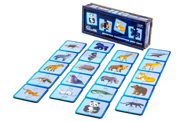 Головоломка дерев'яна Puz-44657 "Дикі звірі" PuzzleOk купити