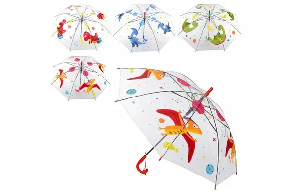 Парасолька BT-CU-0050 прозора з динозаврами 4види 50см (осн.частина) купити