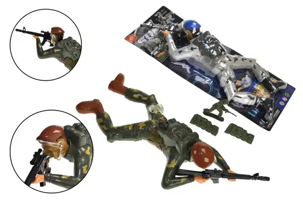 Солдат на батарейках, повзає, 2кольори, на блістері HD9312 р.44*18*10см купити