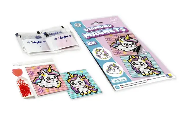 Набір з алмазною мозаїкою 9x9 см AMG1050 "Рибка та кошеня" на магнітній основі Ideyka купити недорого в Україні, фото 2