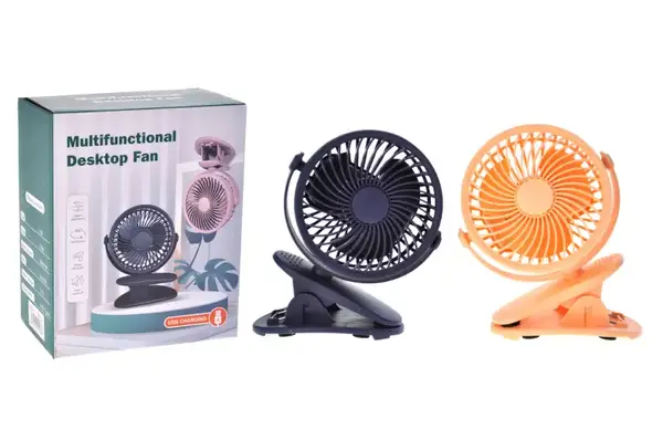 Вентилятор портативний бездротовий з кріпленням, акумулятор, USB кабель, в коробці AA26-17 купити