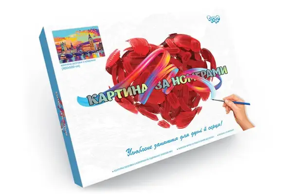 Набір для розпису по номерах 40x50 см KpN-01-01U.02U...10U "PAINTING BY NUMBERS" в коробці DANKO купити недорого в Україні, фото 8