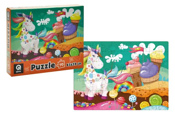 Пазли - 70 елм. - QB400-009 "Єдиноріг та солодощі" qbee купити недорого в Україні, фото 3