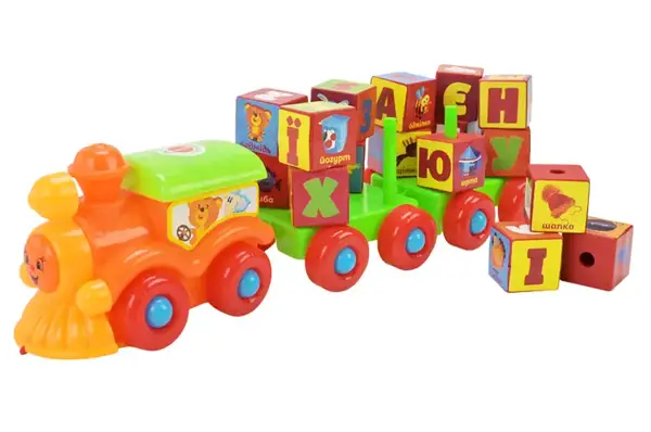 Каталка PL-401 "Потяг" сортер, кубики з буквами р.38x12x12 см купити недорого в Україні, фото 3