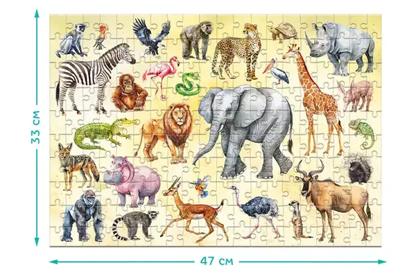 Пазл Монтессорі - 200 елм.- "Тварини Сафарі" 300628 DoDo купити недорого в Україні, фото 7