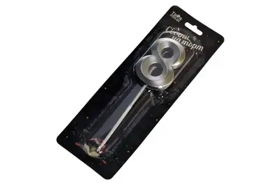 Свічка 03801 цифра "8" (4,5 см) срібна 3D ТМ "Твоя забава" купити