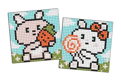 Набір з алмазною мозаїкою 9x9 см AMS1093 "Милі зайченята" на самоклеючій основі Ideyka купити