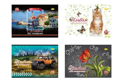 Альбом для малювання 24 арк. на спіралі (глітер), Преміум 120 г/м2 АМ-ГП-120-24 купити