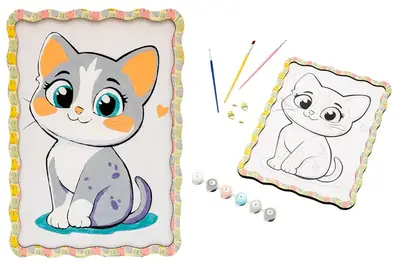 Картина по номерах Puz-22945 "Котик" дерев'яна, формат А4 PuzzleOk Картина по номерах Puz-22945 "Котик" дерев'яна, формат А4 PuzzleOk купити