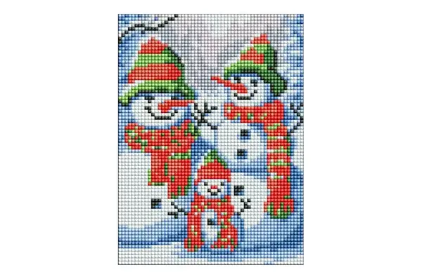 Набір з алмазною мозаїкою б/п "Чарівні сніговики"AMM1071 МІНІ 15х20см IDEYKA купити