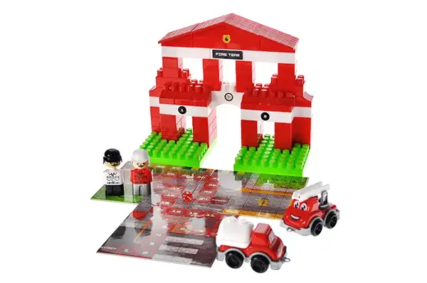 Конструктор блочний QB300-001 "Block&Steps: Пожежна команда" + ходилка і меморі гра 3в1, 74дет. qbee купити недорого в Україні, фото 5
