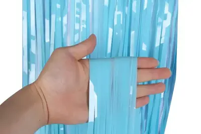 Фольгована шторка 03574 "Смужка" блакитна пастель (1х2м.) 1шт. купити