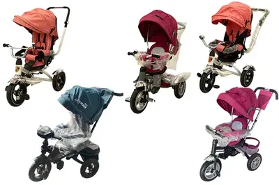 OUTLET Велосипед 3-колісний з ручкою і функцією повороту сидіння, TURBO TRIKE червоний, рожевий,світло рожевий купити